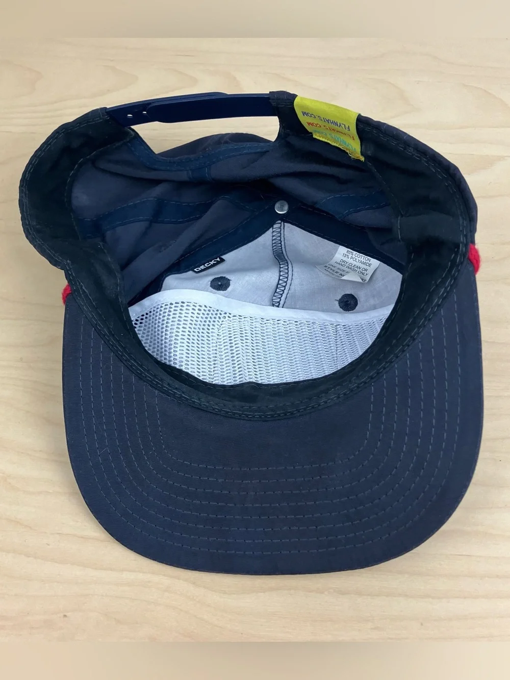 FLYN Snapback Rope Trucker Hat Navy Blue Pig Patch Logo